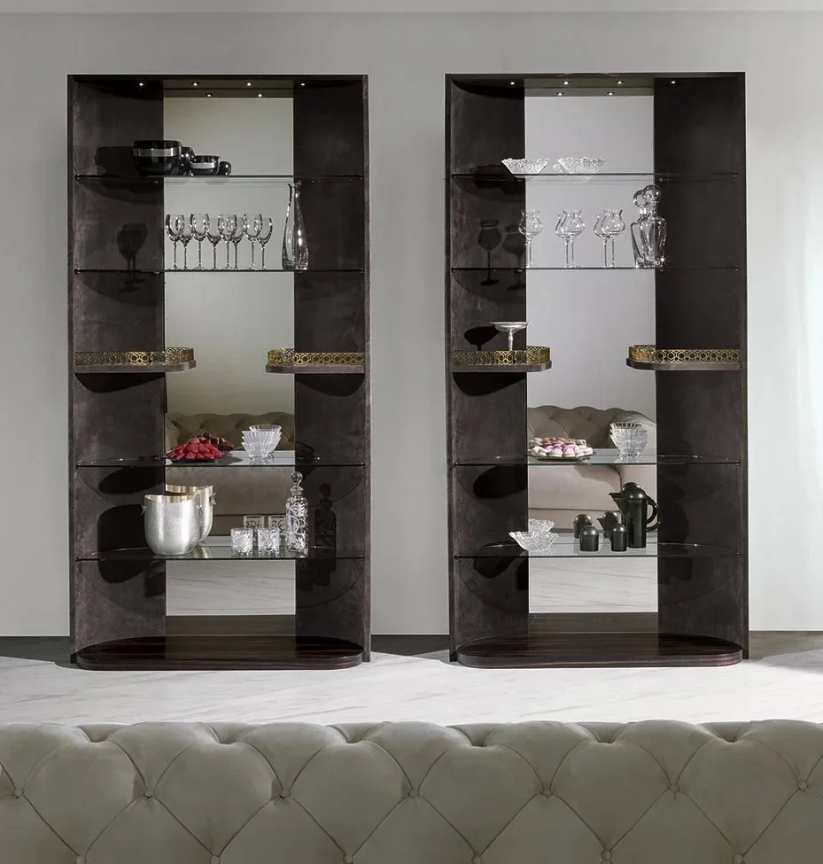 -Wholesale Custom Simple Modular High End Stainless Steel Wall Brown Book Shelf Mdf Wood Bookshelf For Office Decoration