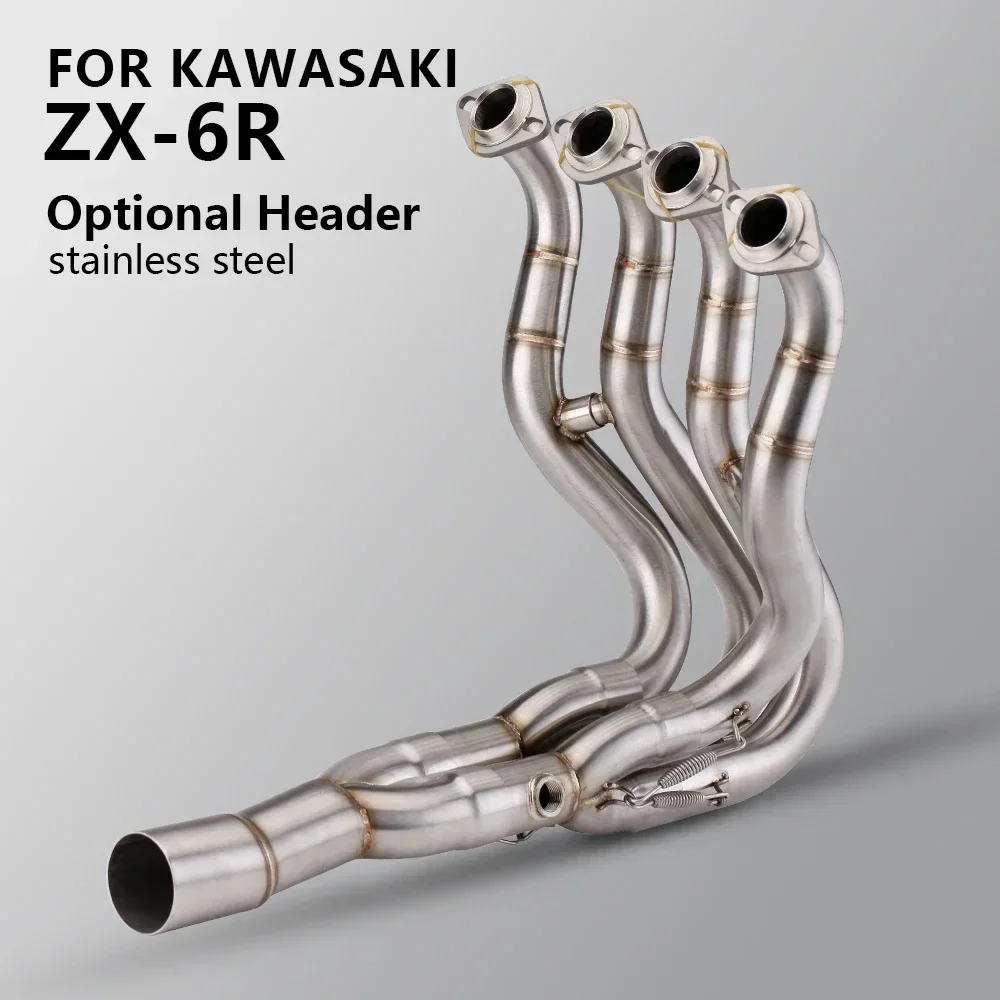 Slip-on For KAWASAKI ZX6R ZX-6R Motorcycle Exhaust System Escape Moto Modified Header Stainless Steel Front Link Pipe Muffler