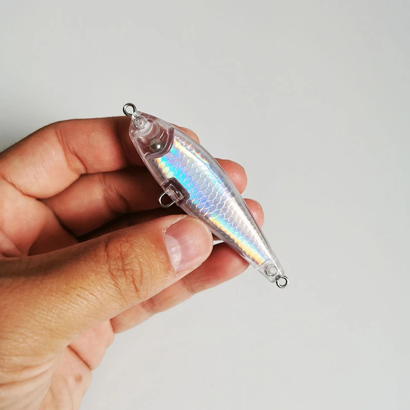 (Ce14)New High Quality Transparent Road Runner Bait 3D Inner Laser Slow Sinking 7g Pencil Bait Blank Body For Easy DIY