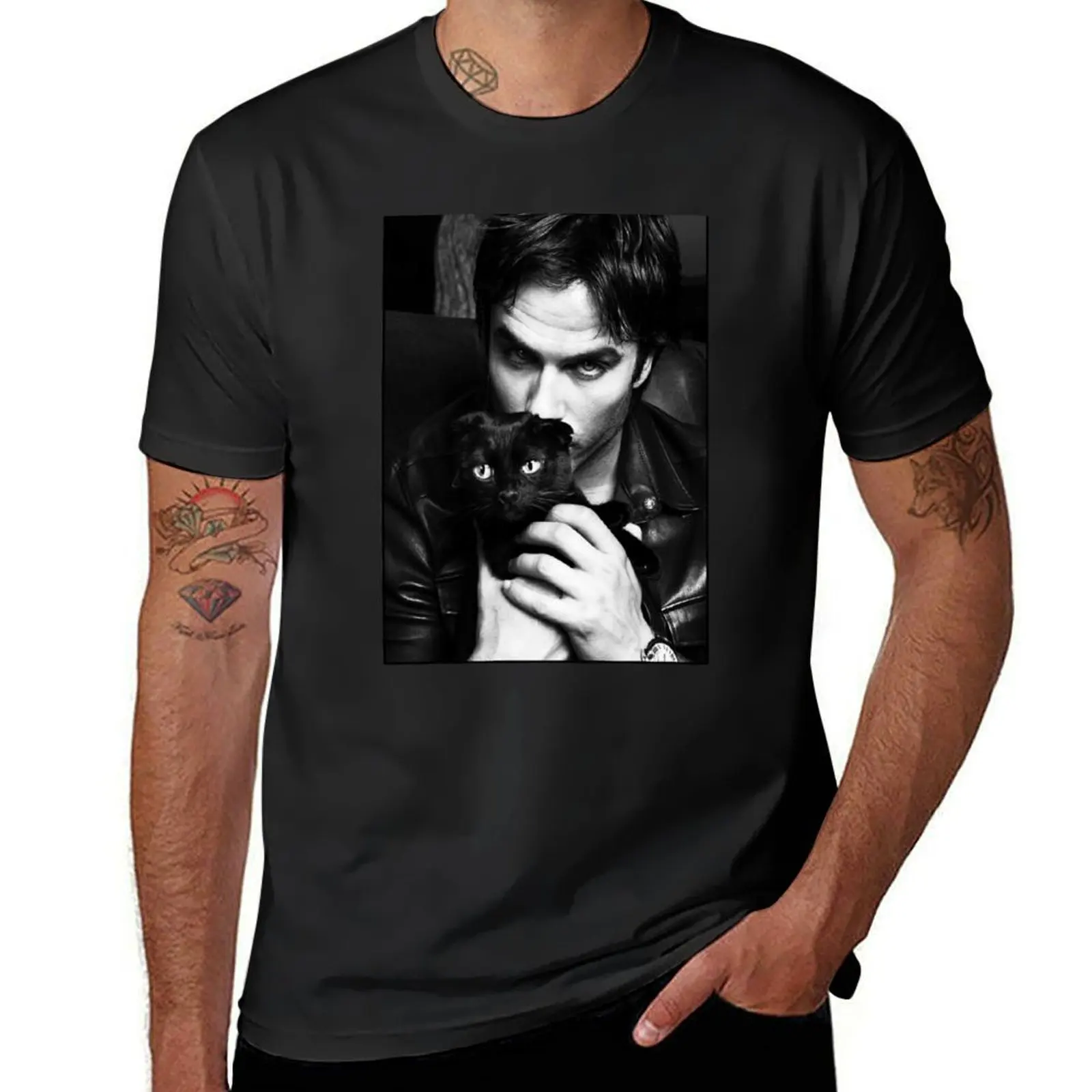 

Ian Somerhalder T-shirt Sweat Vintage New Edition Plus Sizes Plain Black T Shirts Men