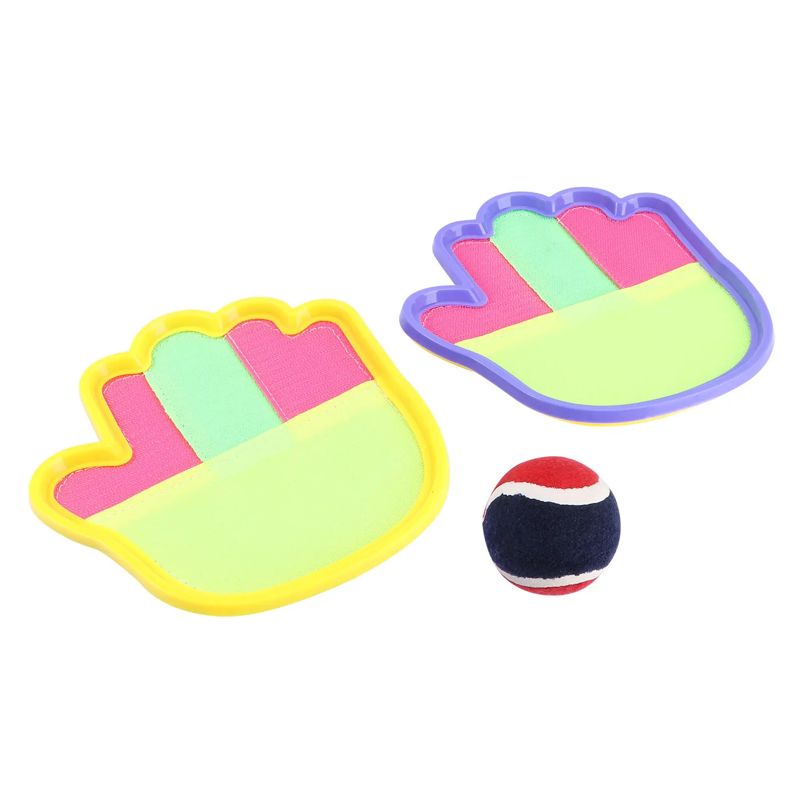 1Set Ball Catch Game Paddle with Band Handle Two Player Tennis Toss Carry Tennis Toy Ball