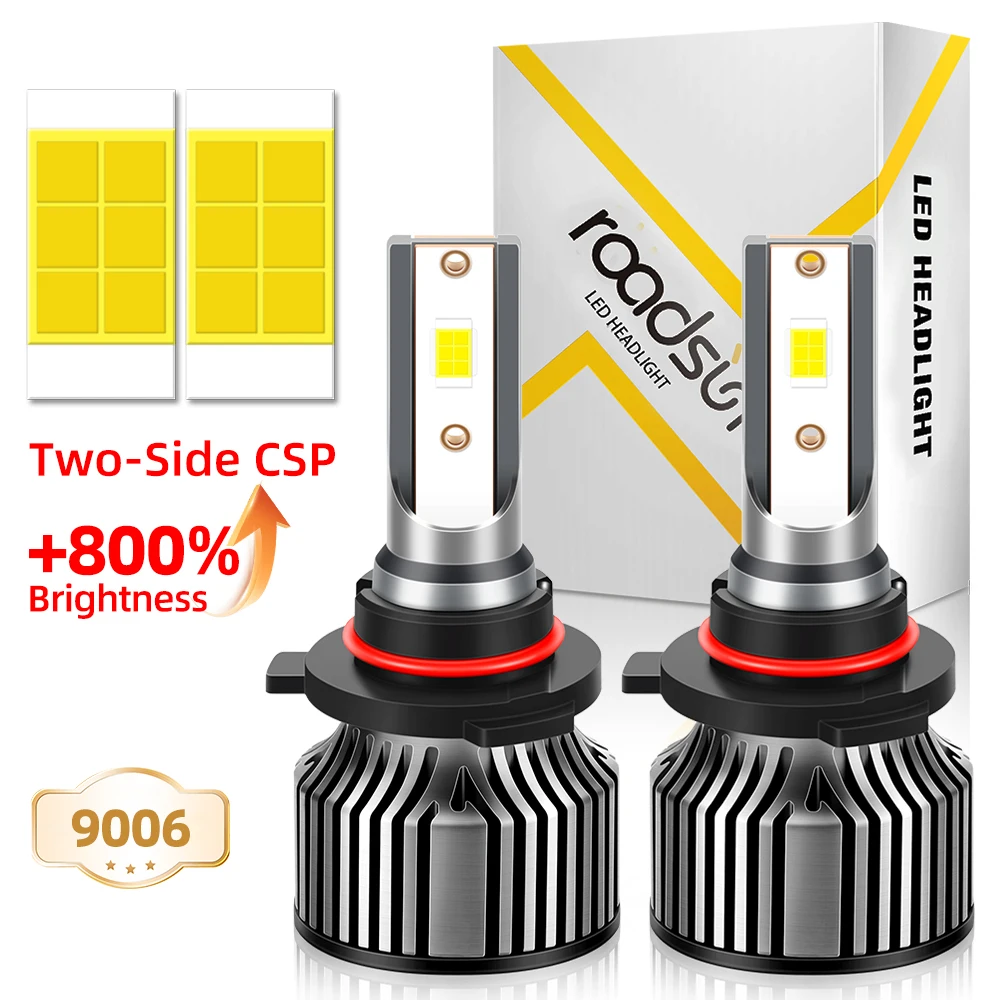 

9006/HB4 Headlight 9005/HB3 H1 H7 H11/H8 LED Bulbs H4 H13 Hi/Lo Beam Headlights 27000LM +800% Brightness No Dark Spot 2Pack