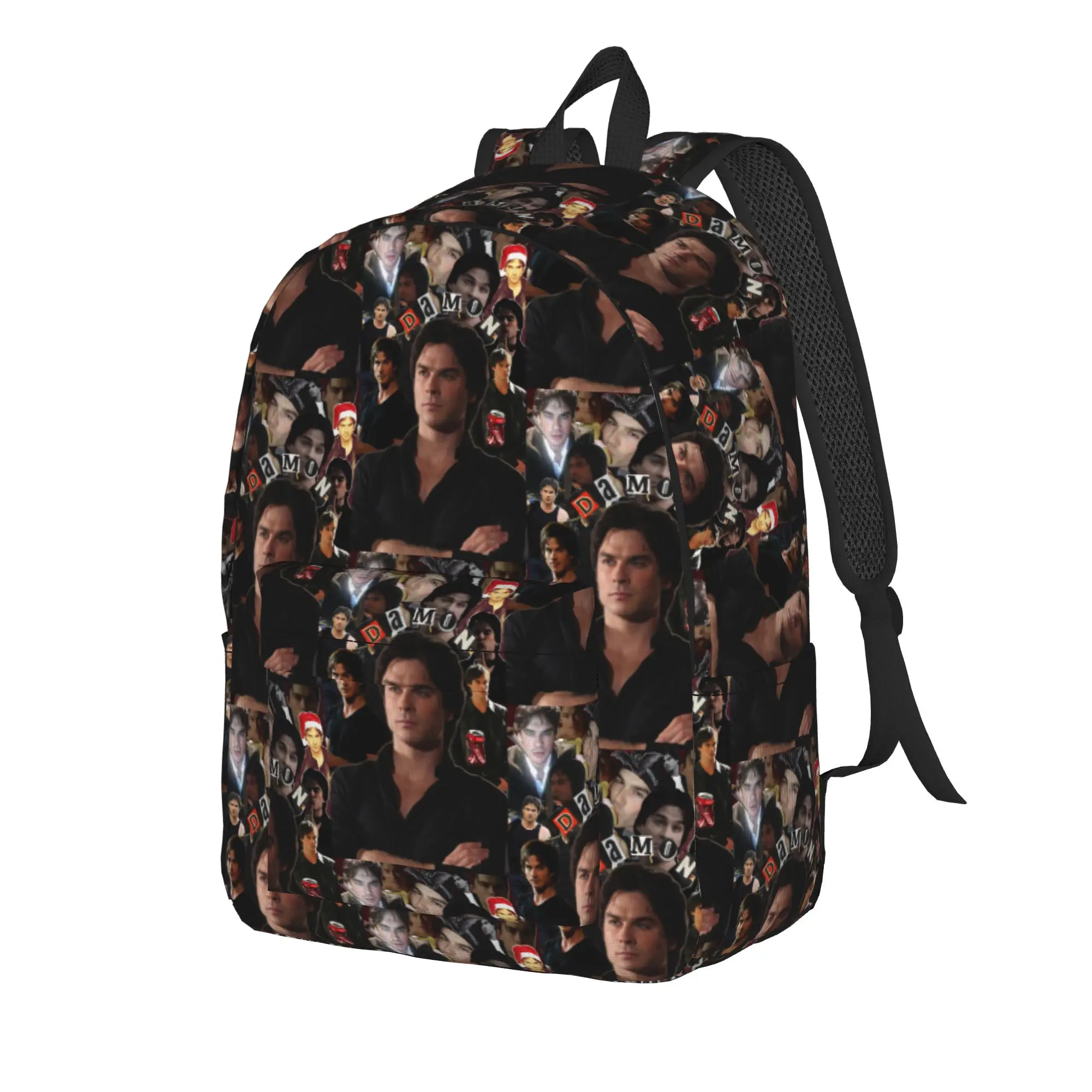 The Vampire Diaries Resuable Movie Backpack Teen Damon Salvatore Large Backpacks Polyester Kawaii School Bags College Rucksack