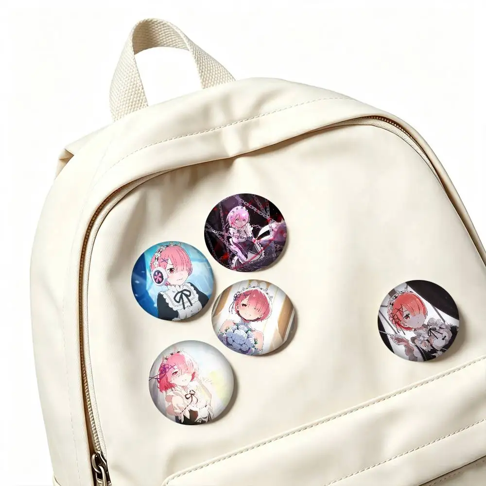 A-Anime R-Re ZERO Ram  25mm 32mm 44mm 58mm 75mm Brooches Badges Pins for Accessories Gift