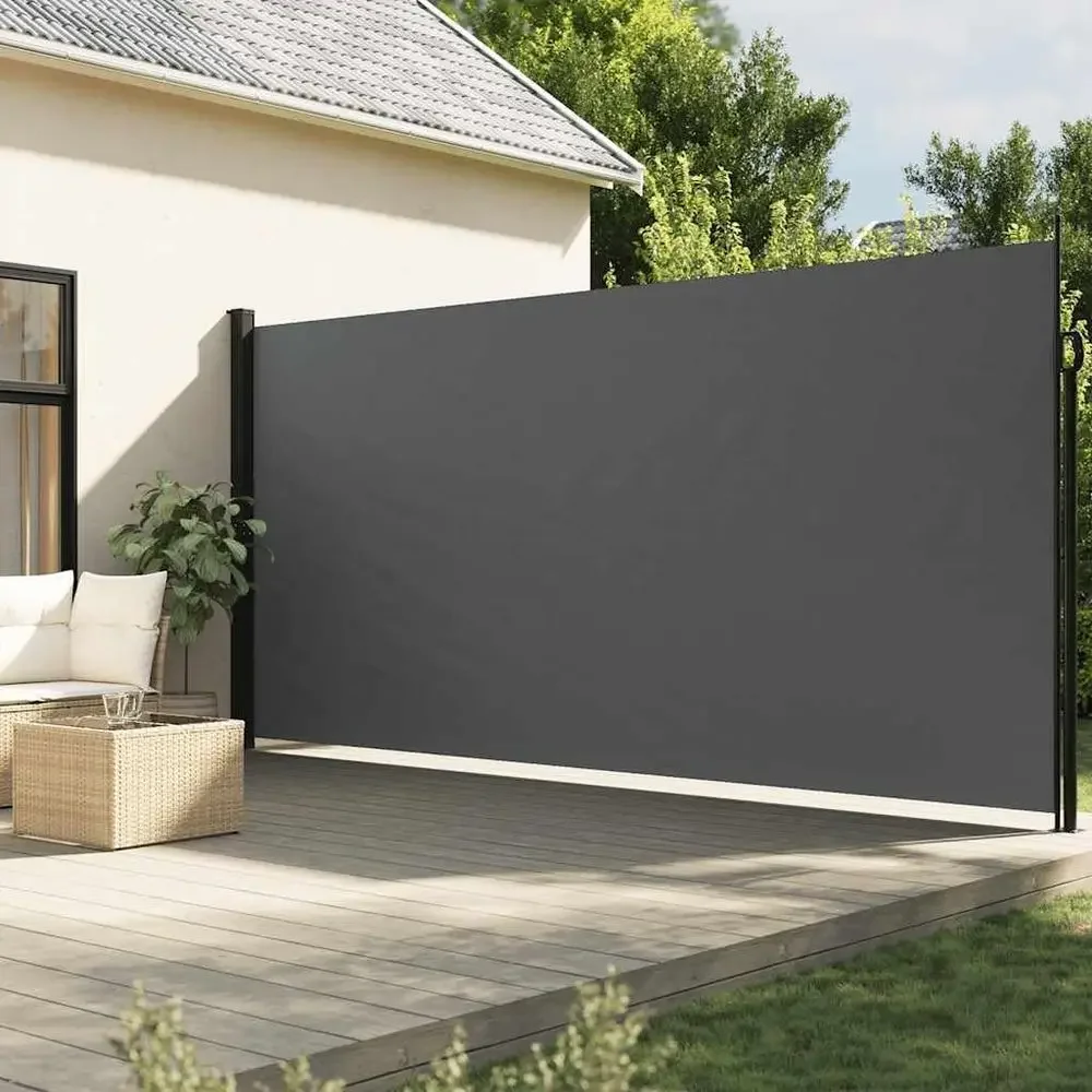 Adjustable Side Awning for Sun and Privacy, 86.6 x 196.9, Anthracite, UV & Water Resistant, Suitable for Balcony/Patio/Terrace