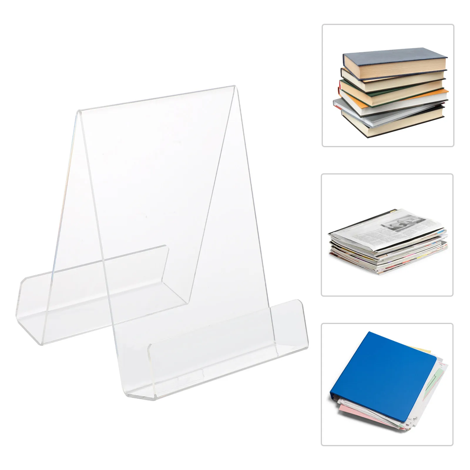 

1 шт. акриловая подставка для книг, прозрачная двойная подставка-держатель, простой органайзер для книг для дома и офиса