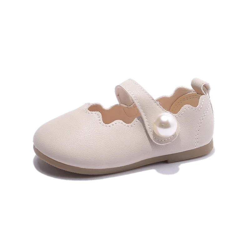 Mary Janes Pearl Chaussures en cuir pour enfants, All-Match Light, Chaussures plates pour filles, Trois couleurs douces, Printemps, École, Enfants, Tout-petit, 21-30