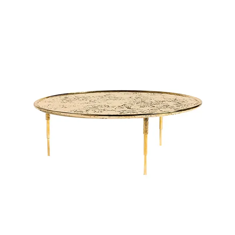 

Italian light luxury CC same designer metal coffee table home living room art round edge few Dongguan haute couture furniture