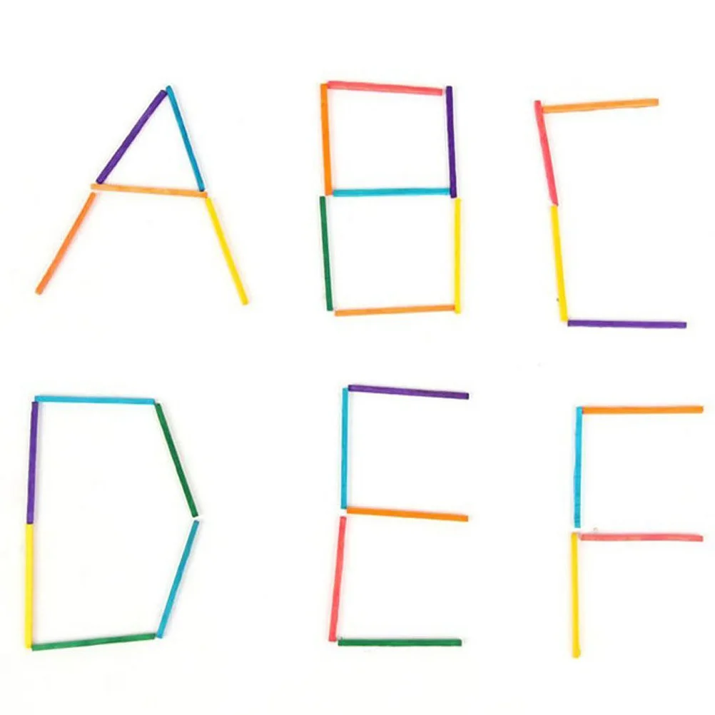 1000 قطعة العصي الخشبية الملونة متعدد الألوان حوالي 5 سنتيمتر الخشب الطبيعي DIY بها بنفسك عصا اللوحة نماذج النحت تعلم الألوان #1