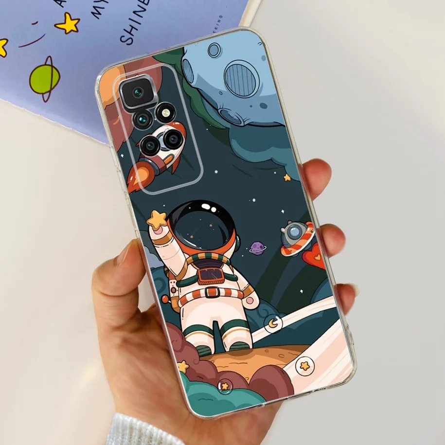 For Xiaomi Redmi 10 2022 Case Fashion Space Cartoon Soft Silicone Back Cover For Xiaomi Redmi 10 Prime 2022 Funda Redmi10 Bumper