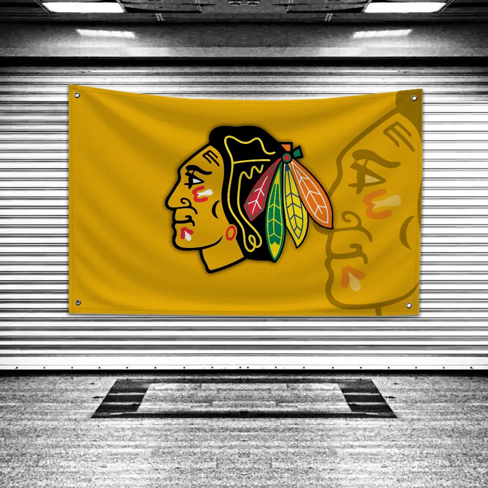 Hanging Flags Garden Flag Banner Small Hand-held Flag Room Decoration Fc Wall Decor  Chicagos Blackhawkss Deco Garage Outdoor