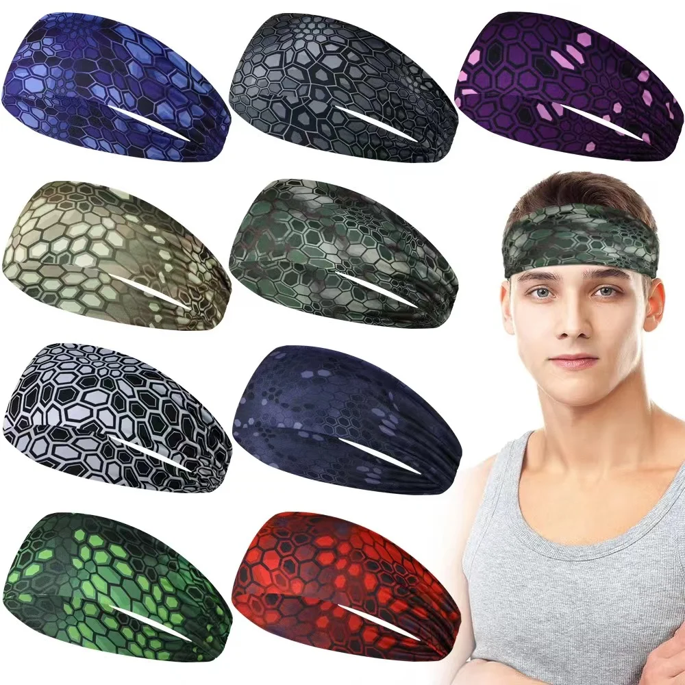 Women Men Flower Sweatband Non Slip Elastic Sweat Hairbands Turban Hair Bands Workout Yoga Running Sport Hair Wrap Accessories