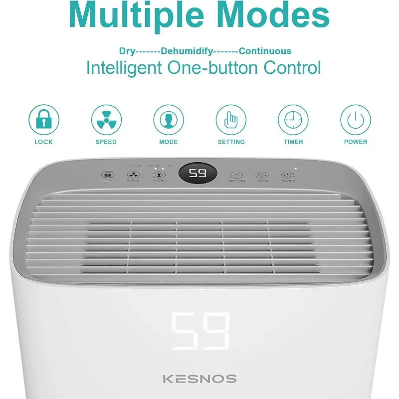 Kesnos 5500 Sq. Ft Large Dehumidifier for Home with Drain Hose for Basements, Bedrooms, Bathrooms, Laundry Rooms