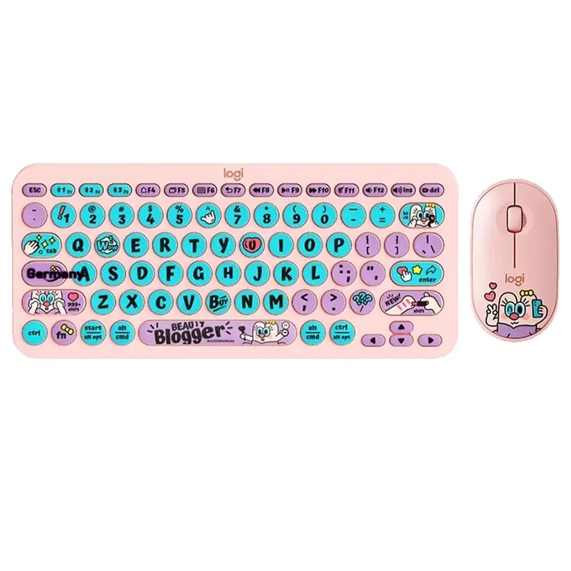 Original Limited Edition Logitech K380 Wireless Keyboard Bluetooth Dual Mode Mouse Set Logi Uooha Beauty Blogger Girl Series