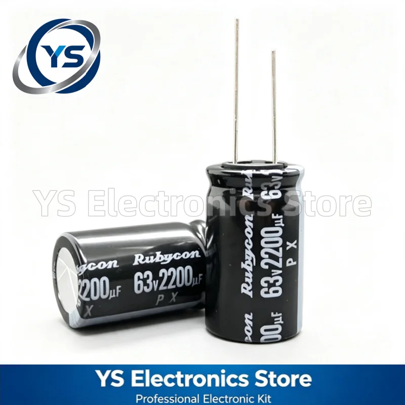 Rubycon PX Series 63V2200UF 18x31mm 63PX2200MEFC18X31.5 2200UF63V 63V 2200UF Electrolytic Capacitor Brand New Genuine Japan 20%
