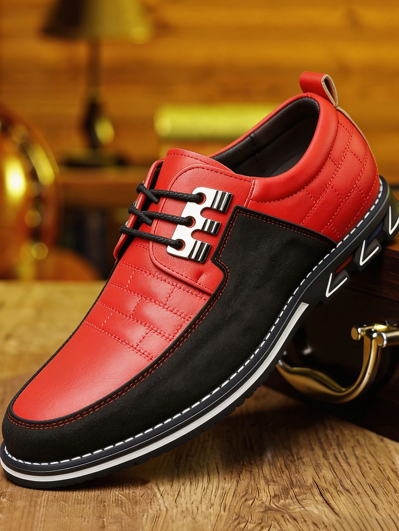 

Casual Tie Men's Shoes Pure Color Leather Shoe Elegant Comfortable Stylish Men's Footwear in Classic Solid Colors