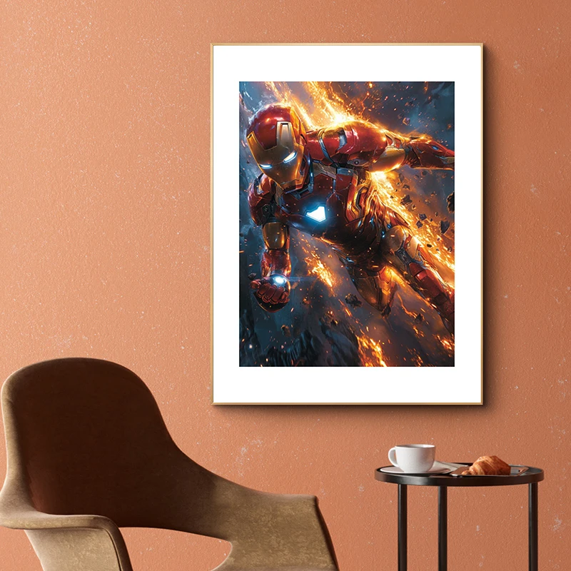 5D fai da te Marvel Diamond Painting Kit Iron Man Handmade Sticker diamante ricamo colore supereroe diamante mosaico decorazione della casa