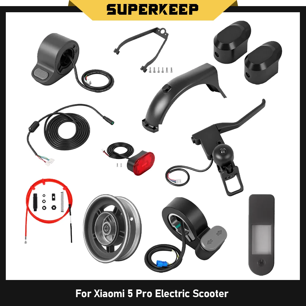 BMS Rear Fender Taillight Main Control Cable Bracket Thumb Throttle Brake Lever For Xiaomi 5 Pro Scooter Motor Wheel Accessories