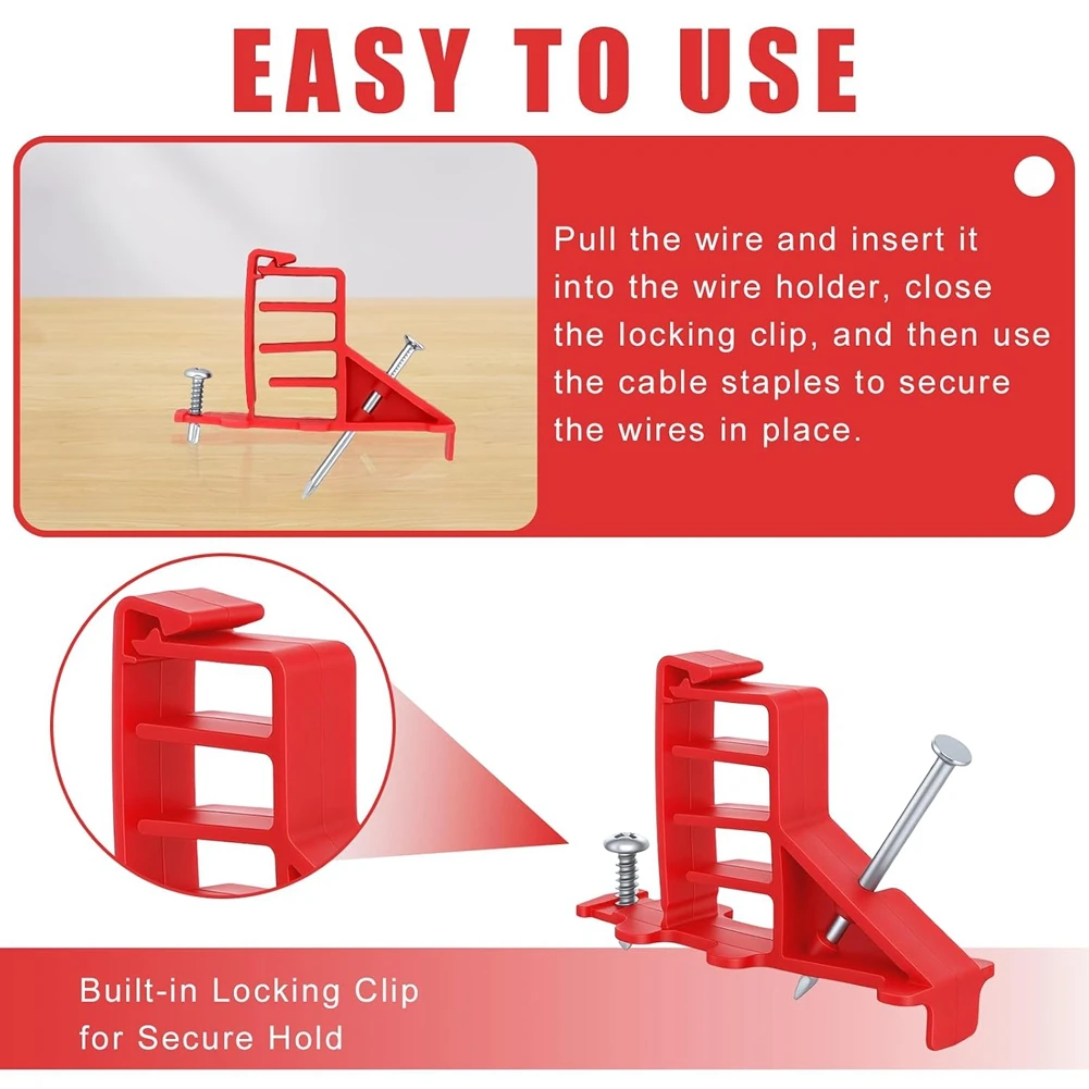 A76I-Cable Stacks Multi-Cable Staples 100 Pack With Nails, Electrical Wire Stacker Clips For Organizing Multiple Cables