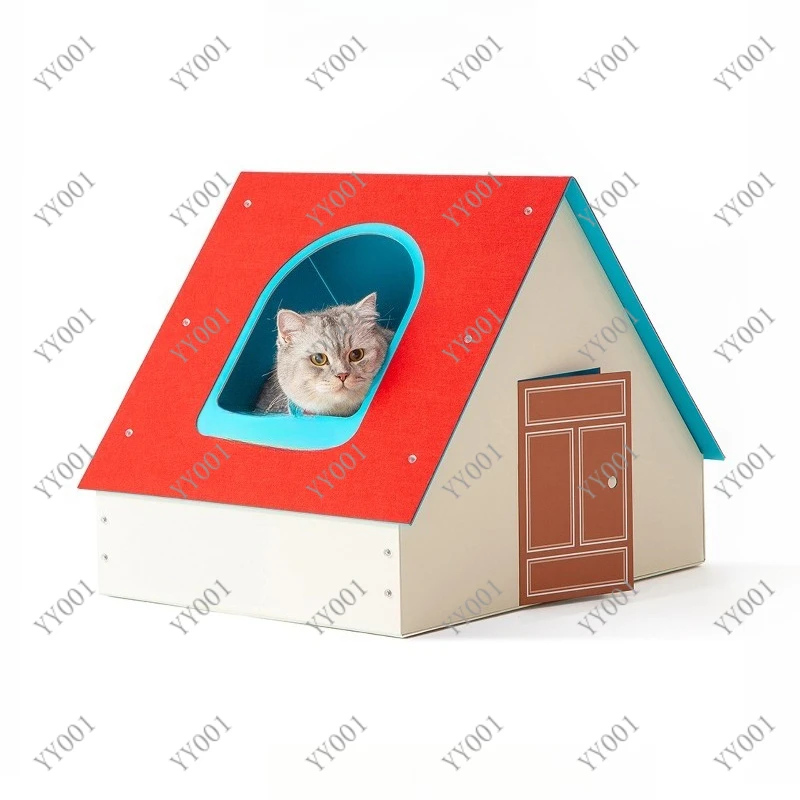 Red Open Pet House Luxury Camping Style Eco-Friendly Premium Pet Furniture Villa