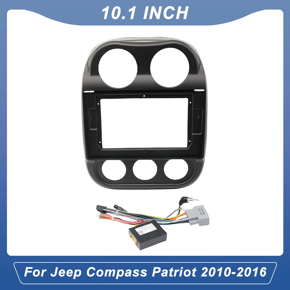 

10.1 Inch Car Stereo Fascia for Jeep Compass/Patriot 2010-2016, 2 Din GPS MP5 Android Player Dashboard Trim