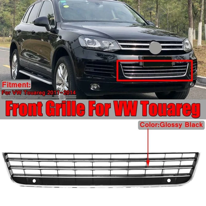 

New-High Quality Car Front Bumper Lower Grille Grill Air Intake Grill Chrome Trim For -Touareg 2011-2014 7P6853671E