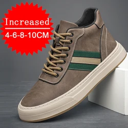 Scarpe sportive da uomo in vera pelle con ascensore 4/6/8CM stivali da ginnastica Casual Fashion Lift scarpe da corsa Casual antiscivolo taglia 38-44