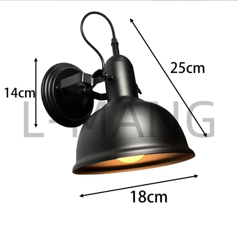 Retro Wall Lamp 90-260V Industrial Iron  Light For Bedroom Living Room Loft Vintage  Sconce Adjustable E27 Home Fixture