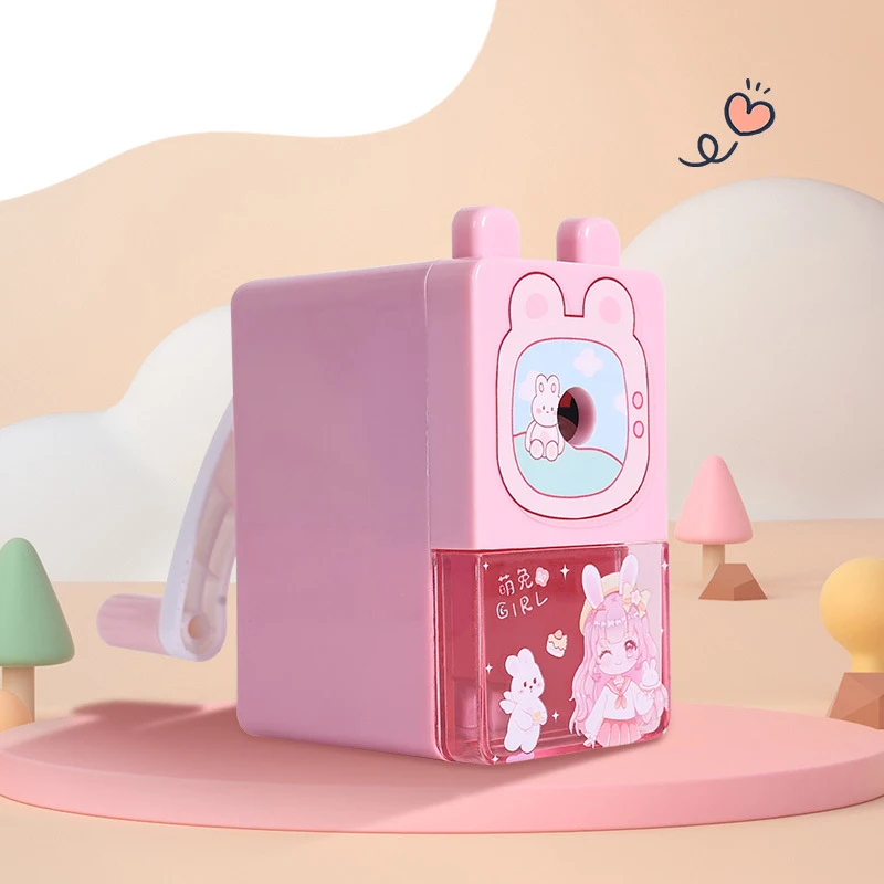 Cartoon Pencil Sharpener Hand Cranked Automatic Lead In Pencil Sharpener Labor-saving Single Hole Pencil Sharpener Stationery