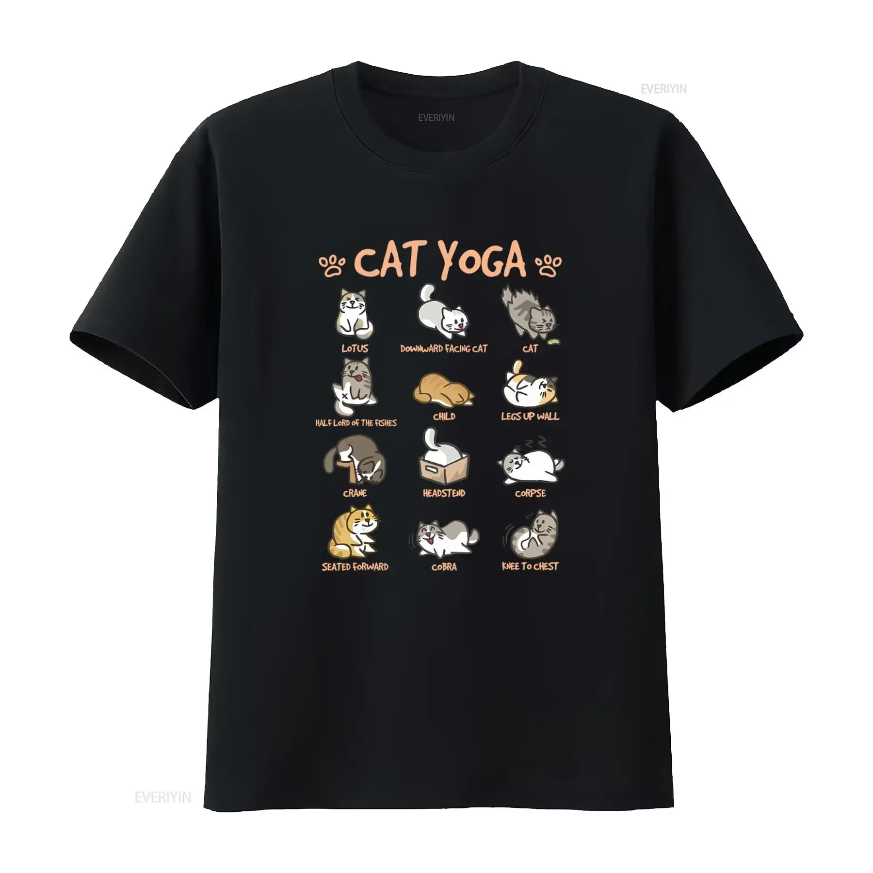 Cat Yoga Poses T Shirt High Quality Zen Meditation Design Available in Multiple Colors Sizes vintage Washed Stretched graphic