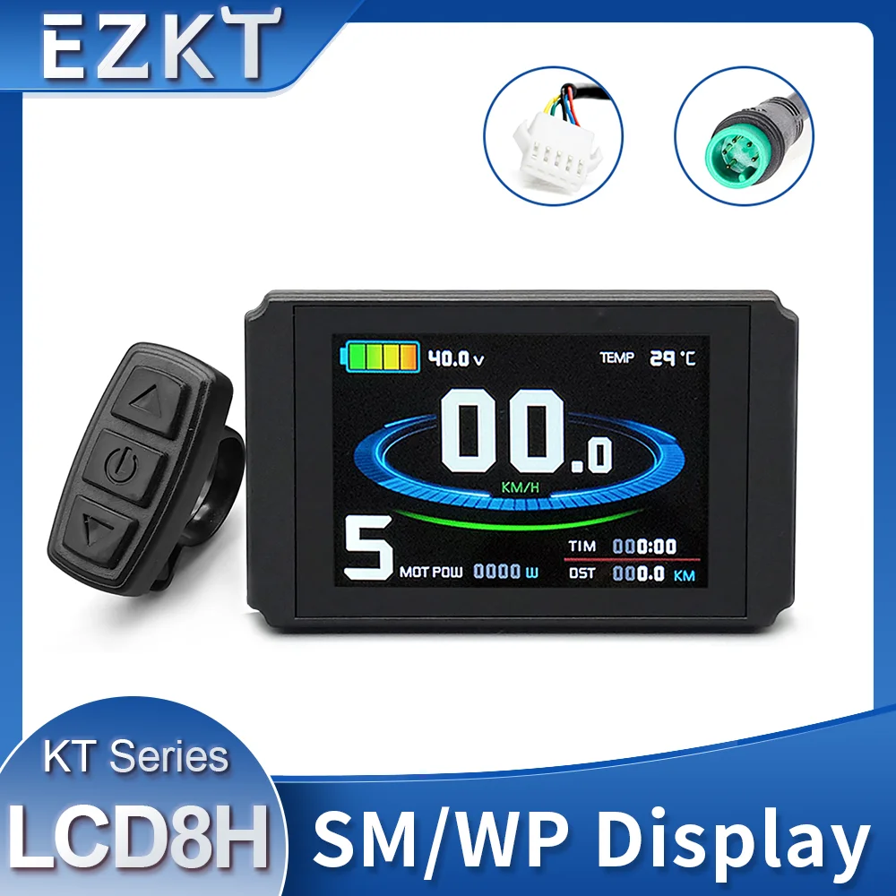 

Electric Bicycle 24V/36V/48V KT-LCD8H Colorful Display E-Bike TFT LCD Control Panel with SM/Waterproof Plug