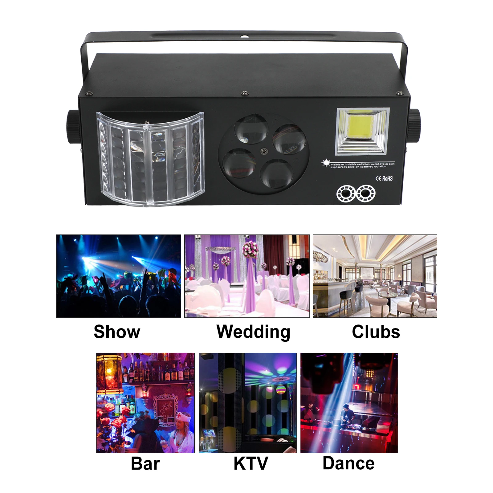 Areyourshop US stock 4In1 80W RGBW Pattern Strobe Lights LED DMX DJ Disco Party Stage Light+Remote