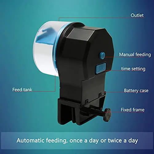 Fish Tank Automatic Feeder 12/24 Hours Timer Auto Feeder Aquarium Large Capacity Fish Feeder Battery Powered