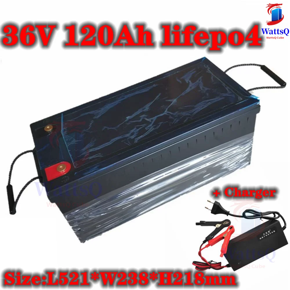 

waterproof 36V 120AH lifepo4 lithium battery for 3000w 2000W tricycle UPS vehicle E-moped bike scooter boat 10A Charger