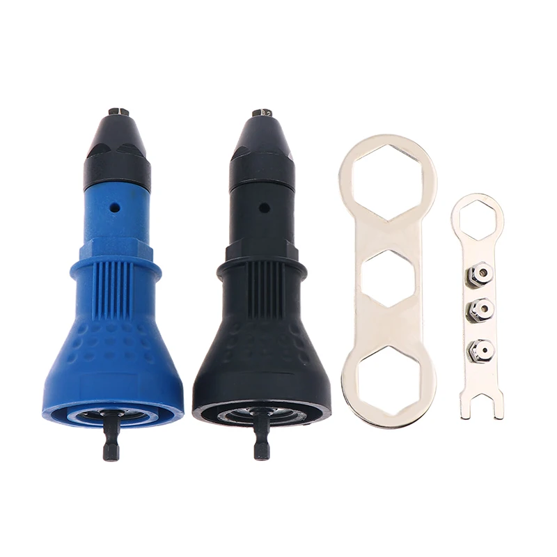 Electric Rivet Gun Conversion Adapter Blue Core Pulling Black Cap Upgrade Kit For Fastening