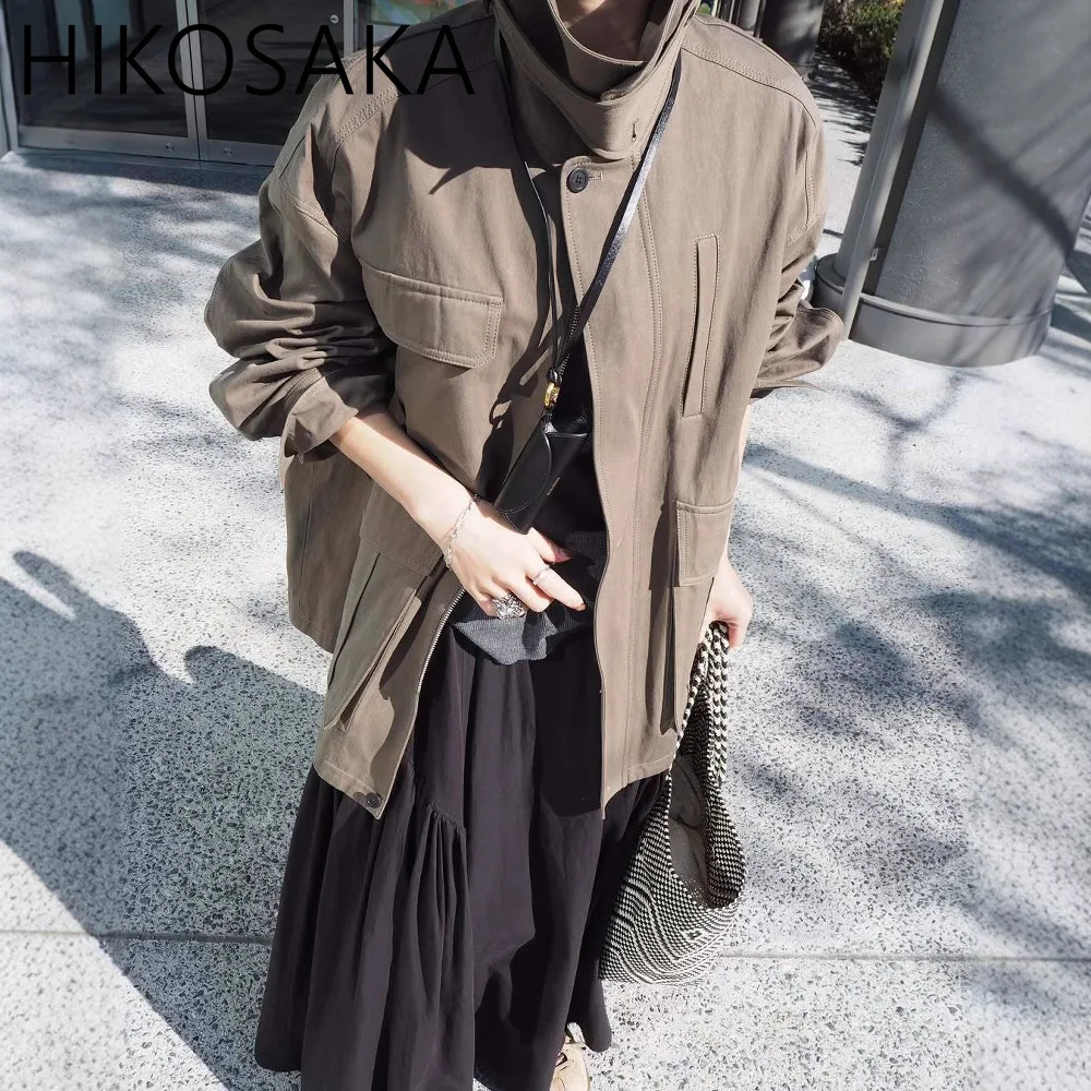 

Safari Style Casual Jackets Women Turn-down Collar Single Breasted Long Sleeve Coats 2025 Spring New All-match Outwears Female
