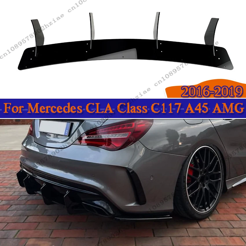 

Rear Side Splitters Spoiler For Mercedes CLA Class C117 A45 AMG Sedan 2017-2019 Rear Trunk Spoiler Wing Decoration Accessories
