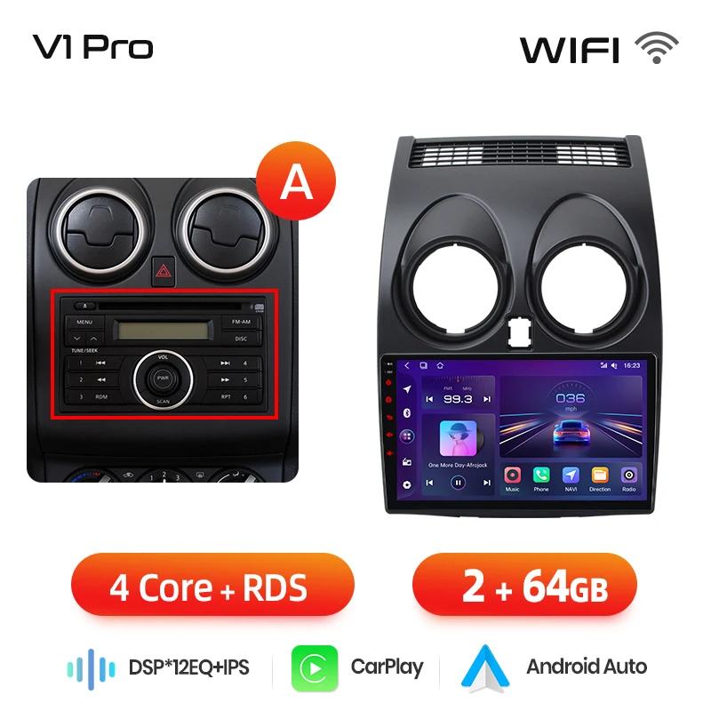 Junsun Ai 4G Lte Draadloze Carplay Android Auto Auto Radio Voor Nissan Qashqai J10 2006 2007 2008 2009-2013 Gps Navi Bt Dsp Rds Fm