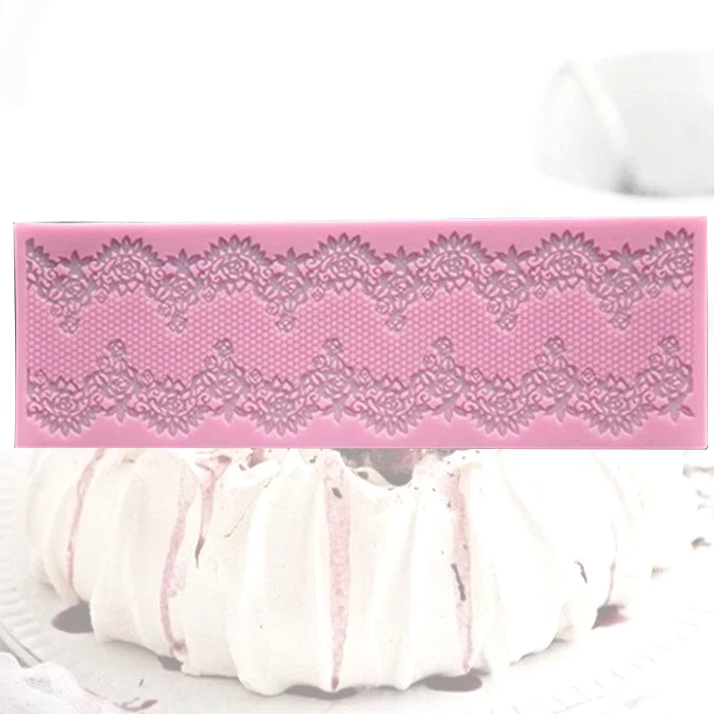 

Silicone Cake Decorating Mould Rose Lace Design Non-Stick Easy Clean DIY Baking Tool for Professional and Home Use Random Color
