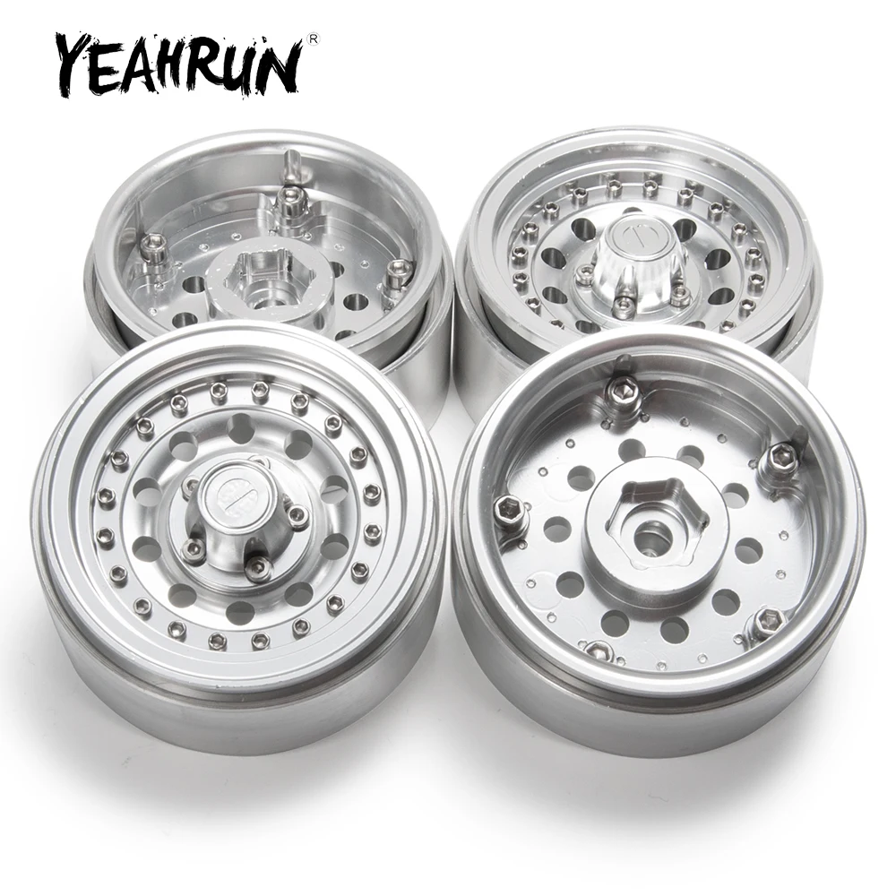 YEAHRUN 1.9inch Metal Alloy Beadlock Wheel Rims Hubs for Axial SCX10 TRX-4 1/10 RC Crawler Car Truck Model Upgrade Parts