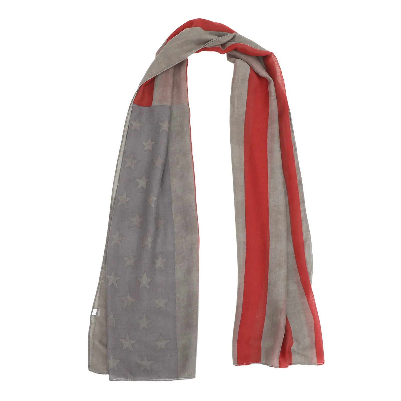

Usa National Flag Scarf Grey 200x100 Lightweight Elegant Print Shawl Wrap for Women Casual Formal Patriotic Accessory