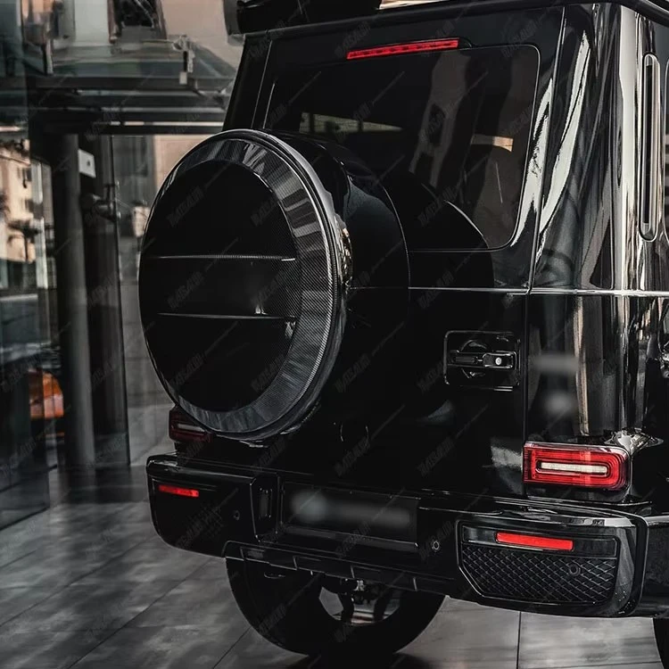 B Style Carbon Fiber Spare Wheel Tire Cover for G-Class W464 Rear Auto Parts Cover