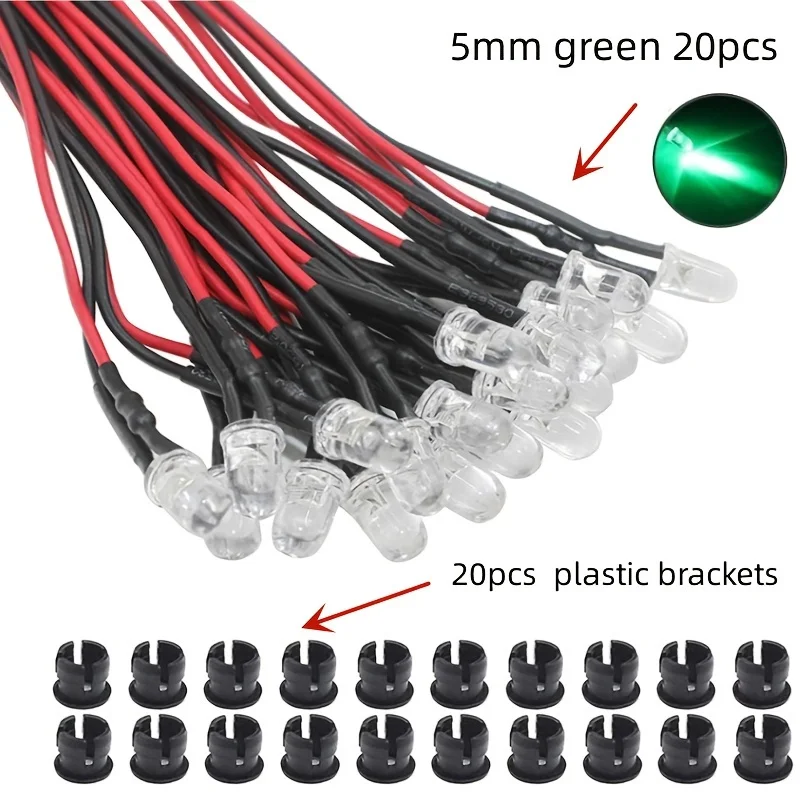 20 stks/50 stks 5 MM LED 9 V-12 V Pre-wired Micro LED LED voor Model Combinatie DIY Wit, rood, blauw, groen, geel Kit