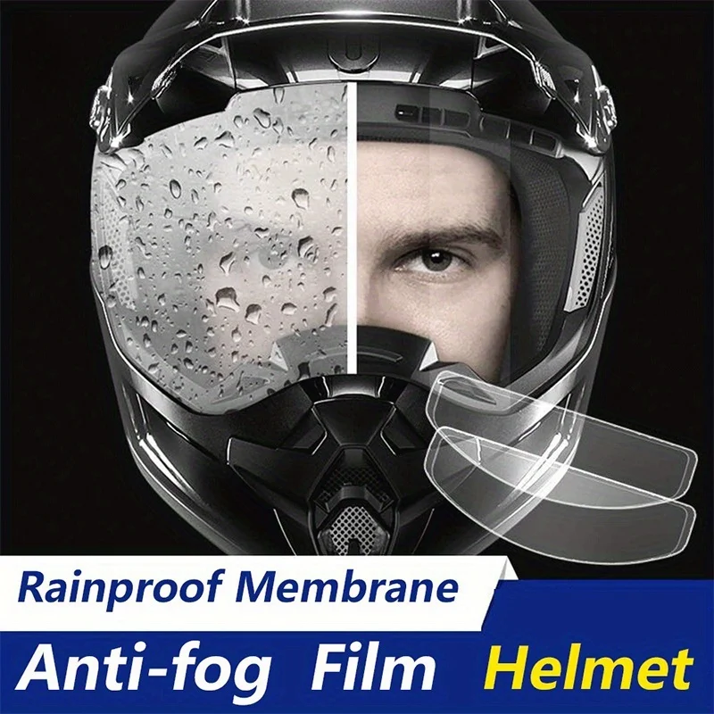 Motorcycle Helmet Waterproof Lens Film, Universal Rain & Fog Protection Film Transparent Lens Sticker Helmet Anti Fog Film Visor