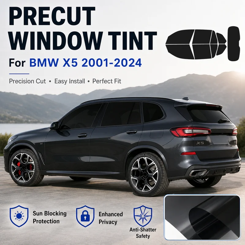 Precut Windows Tint Film for BMW X1 2001-2024, Sun Blocking Protection, Privacy, Anti Shatter, Durable 2Ply Kit, High Quality