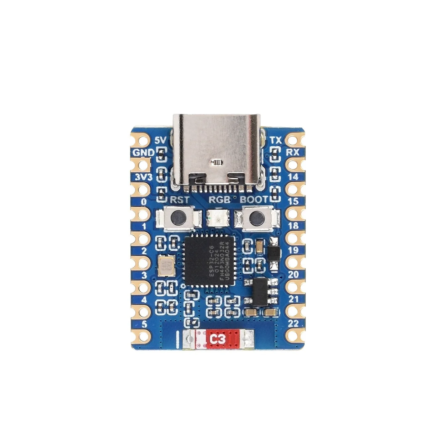 ESP32-C6-Zero Development Board ESP32-C6FH8 Dual-Core RISC-V 160MHz WiFi 6 Bluetooth 5 8MB Flash 22 GPIO for Arduino