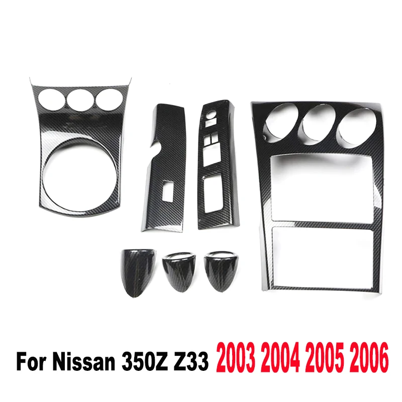 

For Nissan 350Z Z33 2003 2004 2005 2006 ABS Carbon Fiber Style Decoration Accessories Car Interior Gear Cover Trims Stickers