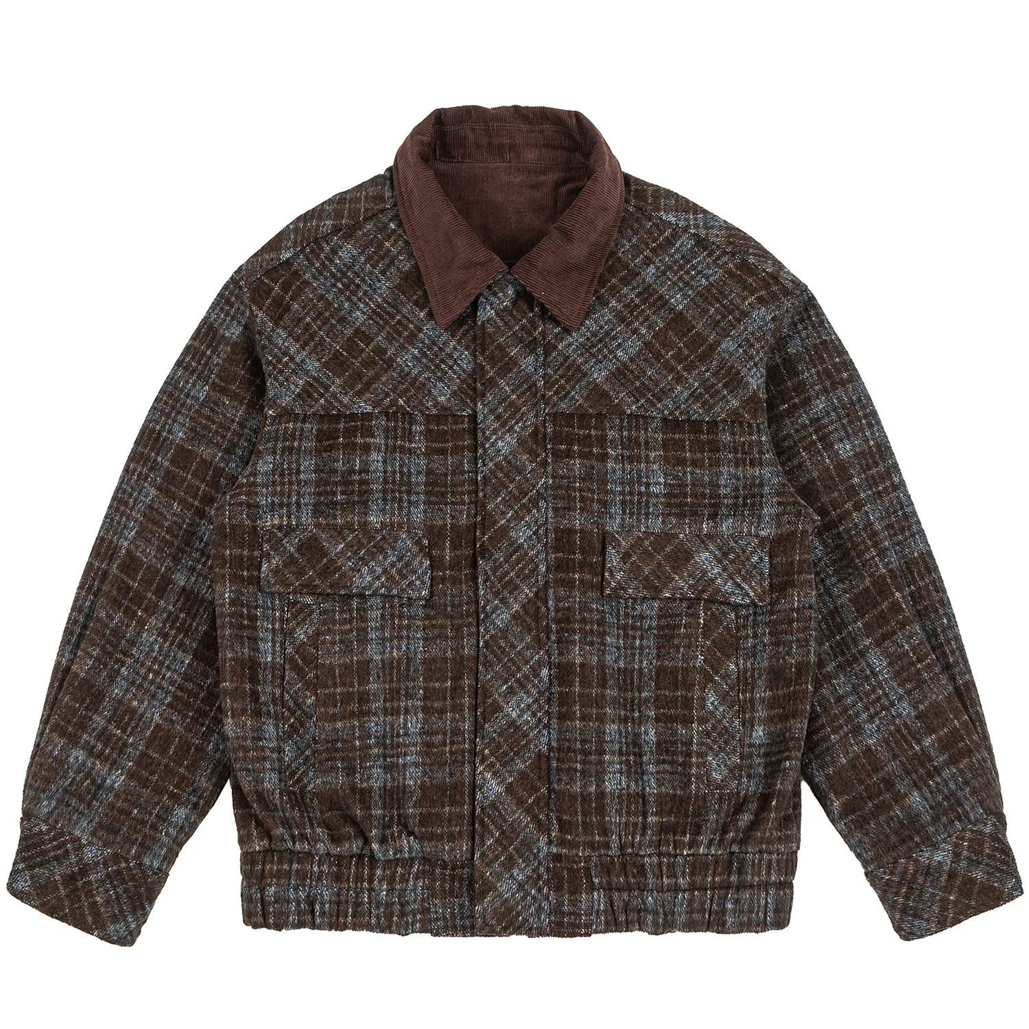 

Akkad Kuti American Old Money Style Woolen Plaid Jacket Autumn Men Vintage Fashion Loose Casual Bomber Jacket Man Coat Outerwear