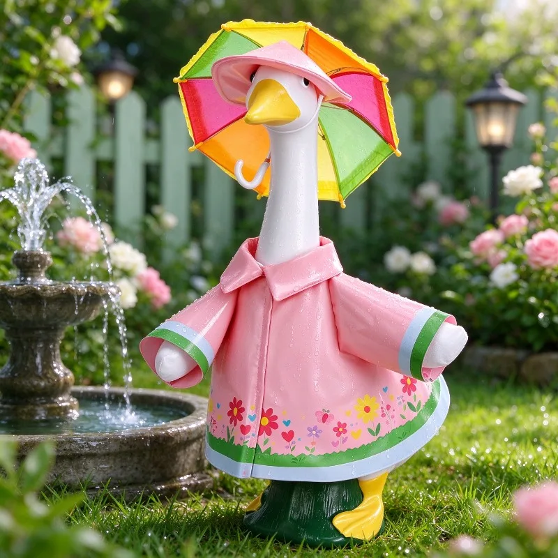Decorative Raincoat Outfit For 23 Inch Lawn Goose Statue Courtyard Yard Garden Ornament Goose Costume Without Goose