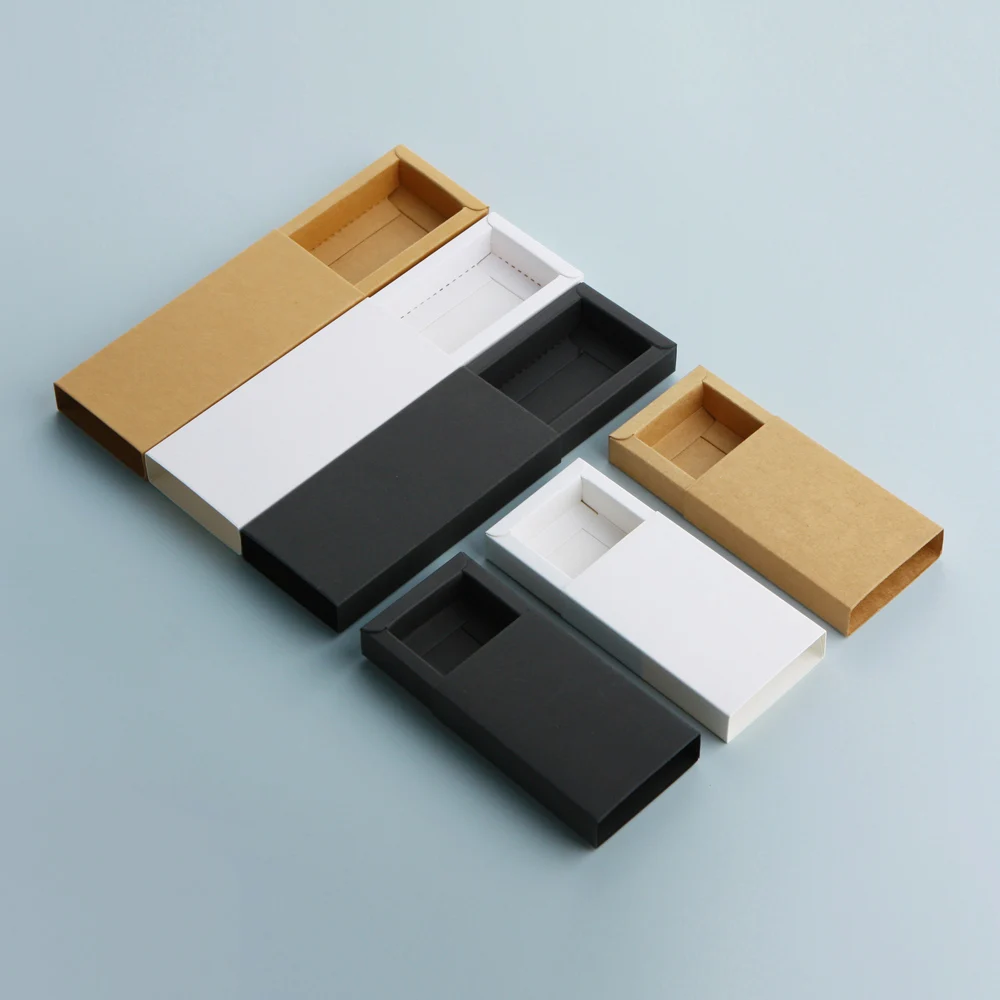 Empty Packaging Boxe Kraft Paper Box White box And Black Box Suitability 14*74mm 14*114mm 3 Pack Perfume Bottles No Bottle